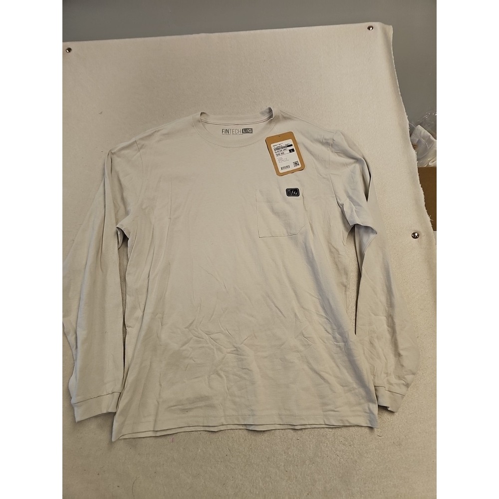 Fintech Coastal Performance Long Sleeve UV Men's Size L  Gray New